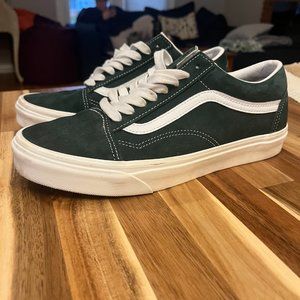 Vans Old Skool Shoe Forest Green Suede - 9M 10.5W